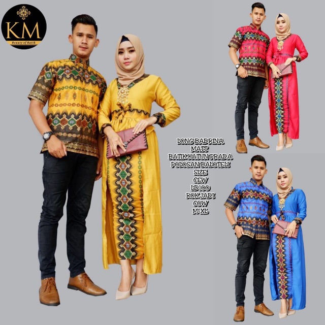 Long Badrina BATIK couple gamis kebaya