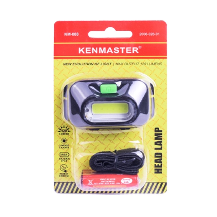 Senter Kepala 3 Mode Cahaya Original kenmaster Head Lamp Led km-888