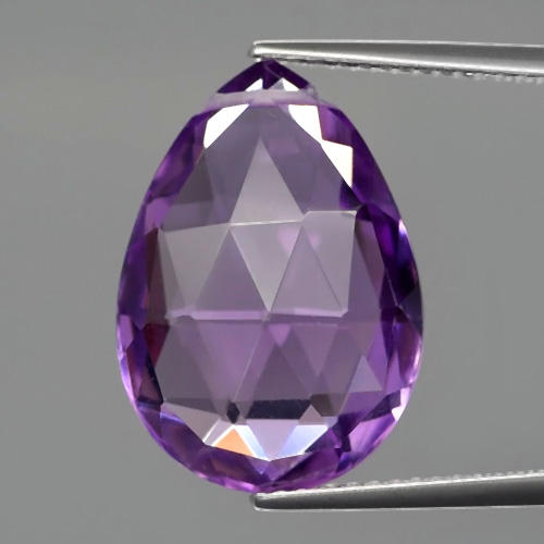 VS Briolette Drilled Rose-Cut 9.60ct 17.5x12.5mm Natural Unheated Purple Amethyst Uruguay AT191