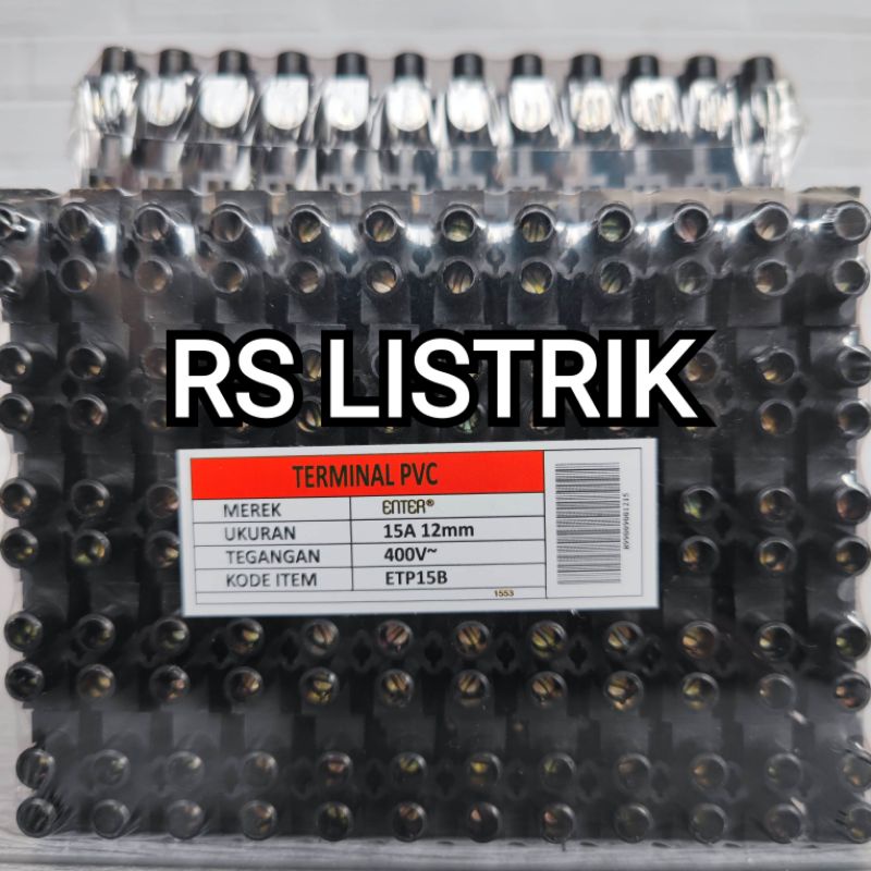 TERMINAL KABEL HITAM KRUSTIN 12MM 15A BAGUS KUNINGAN