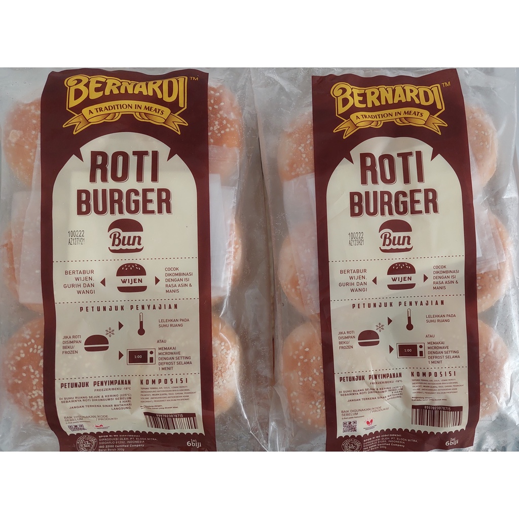 

BERNARDI ROTI BURGER WIJEN BESAR ISI 6 Pcs