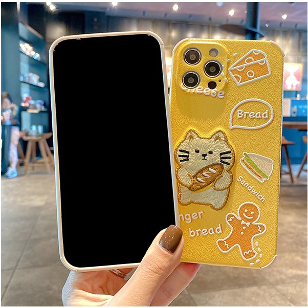 Cute Cat Semi Leather (Bahan tidak mudah kotor) Softcase iphone 7+/8+/XS MAX/XR/11 PRO MAX/12 PROMAX