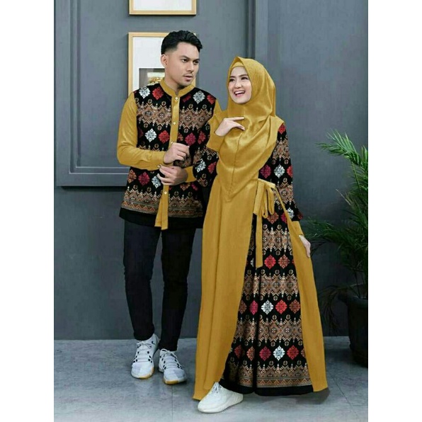 CP Couple Maxi Dress Gamis Syari Busui Kemeja Moscrepe Katun Batik Arira