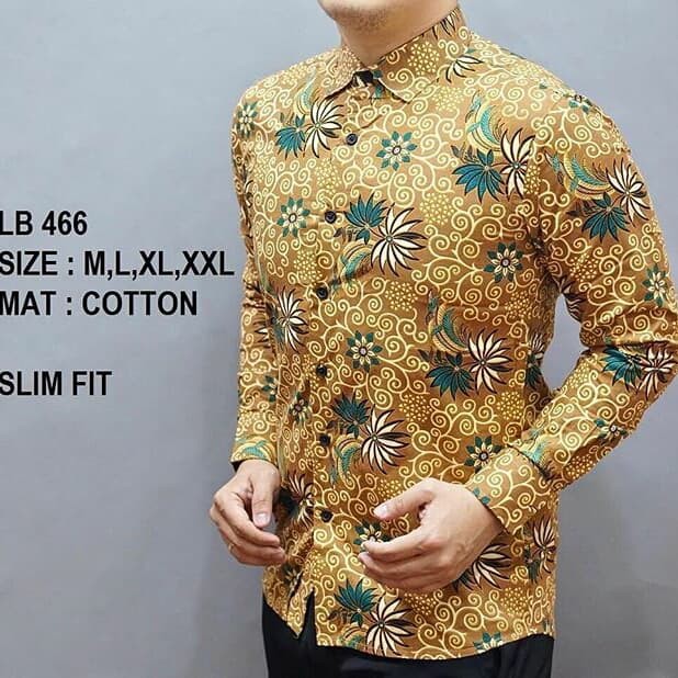 LB466 KEMEJA BATIK PRIA SLIM FIT MEWAH LINABATIKDISTRO UNIK BAJU BATIK PRIA BEST SELLER