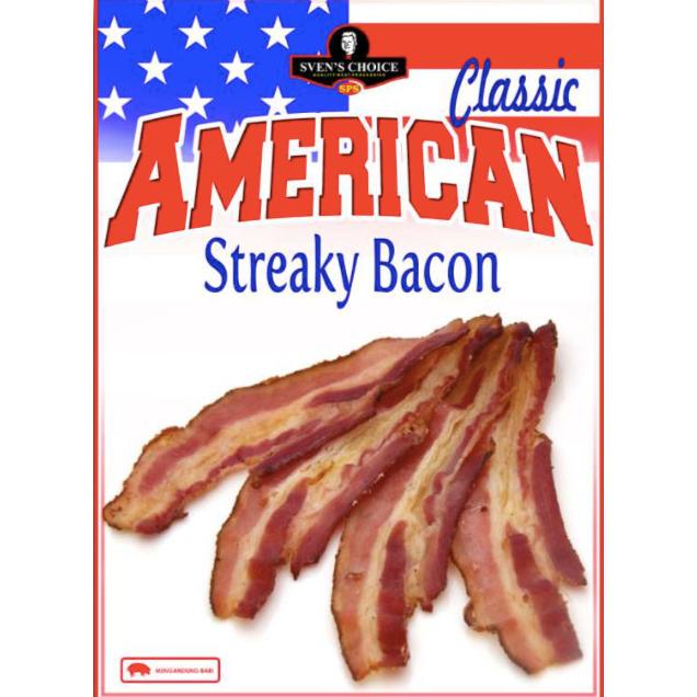 

MAKANAN BEKU / SVEN'S CHOICE SVEN PORK STREAKY BACON AMERICAN STYLE 250GR NON COD