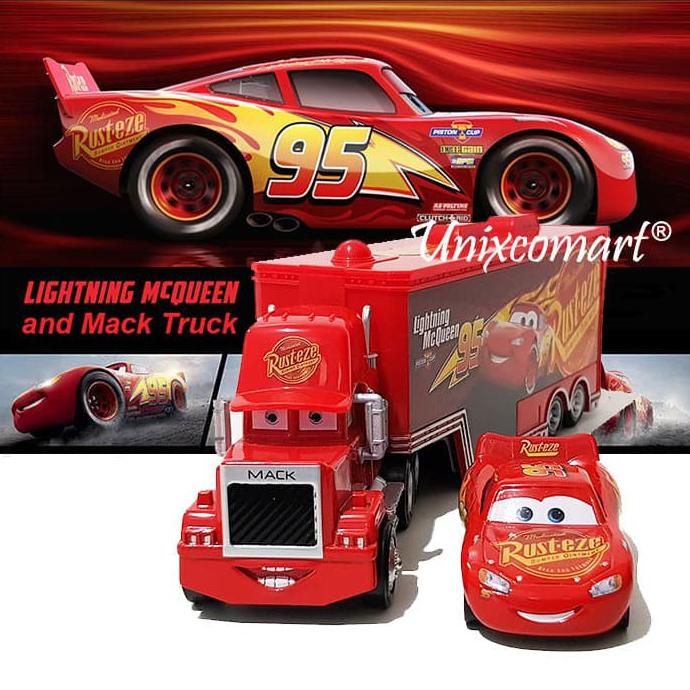 Mainan Anak Cars Lightning Mcqueen And Mack Truck