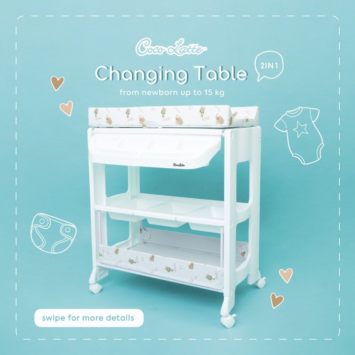 Cocolatte Changing Table / Baby Tafel / Bak Mandi