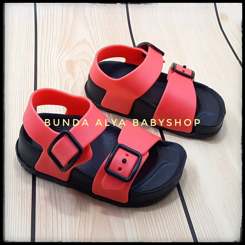 Sendal Anak Laki Laki Usia 2 3 4 Tahun ORANGE Karet Anti Licin - Sepatu Sandal Anak Cowok Karet Size 24 -29 Anti Licin