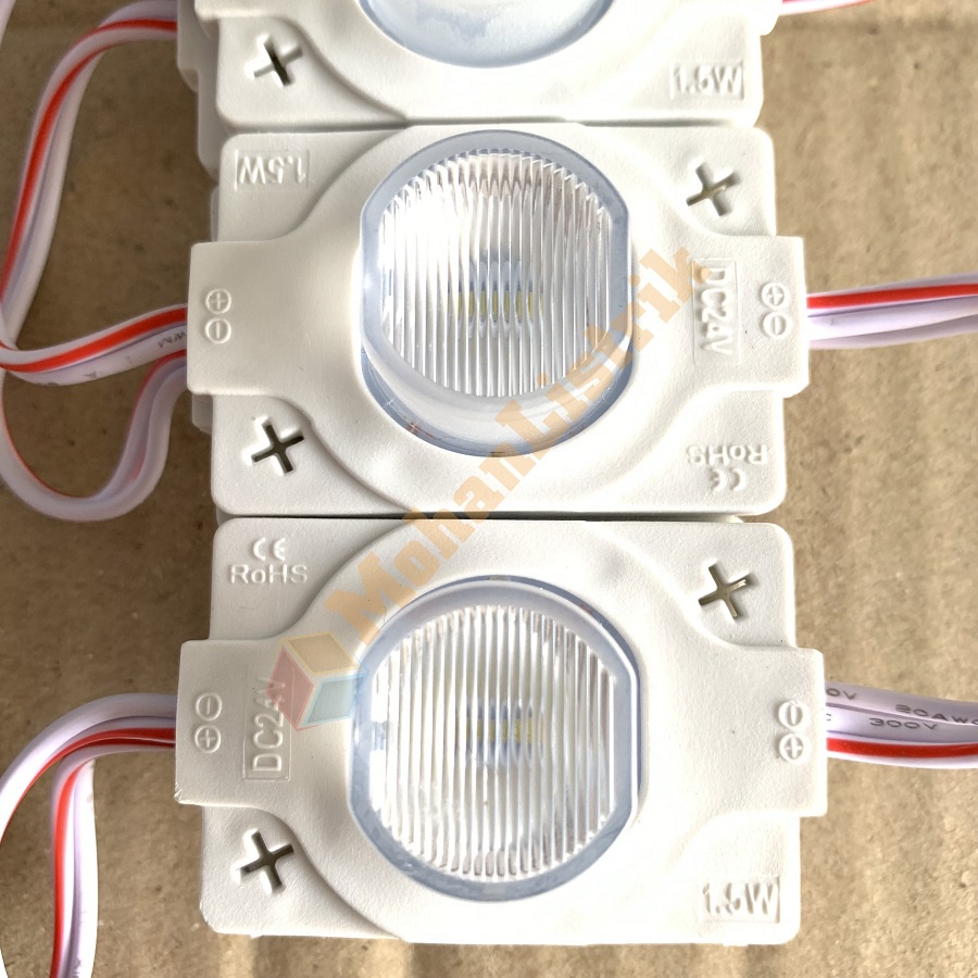 Lampu LED Modul 1 Mata DC 24 Volt 1.5 Watt Strip Mata Jumbo LED Module 24V Putih