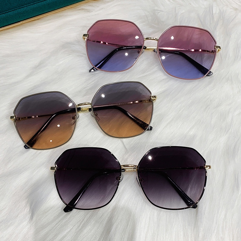 Kacamata Polarized Model Poligonal Warna Gradasi Gaya Korea Untuk Wanita