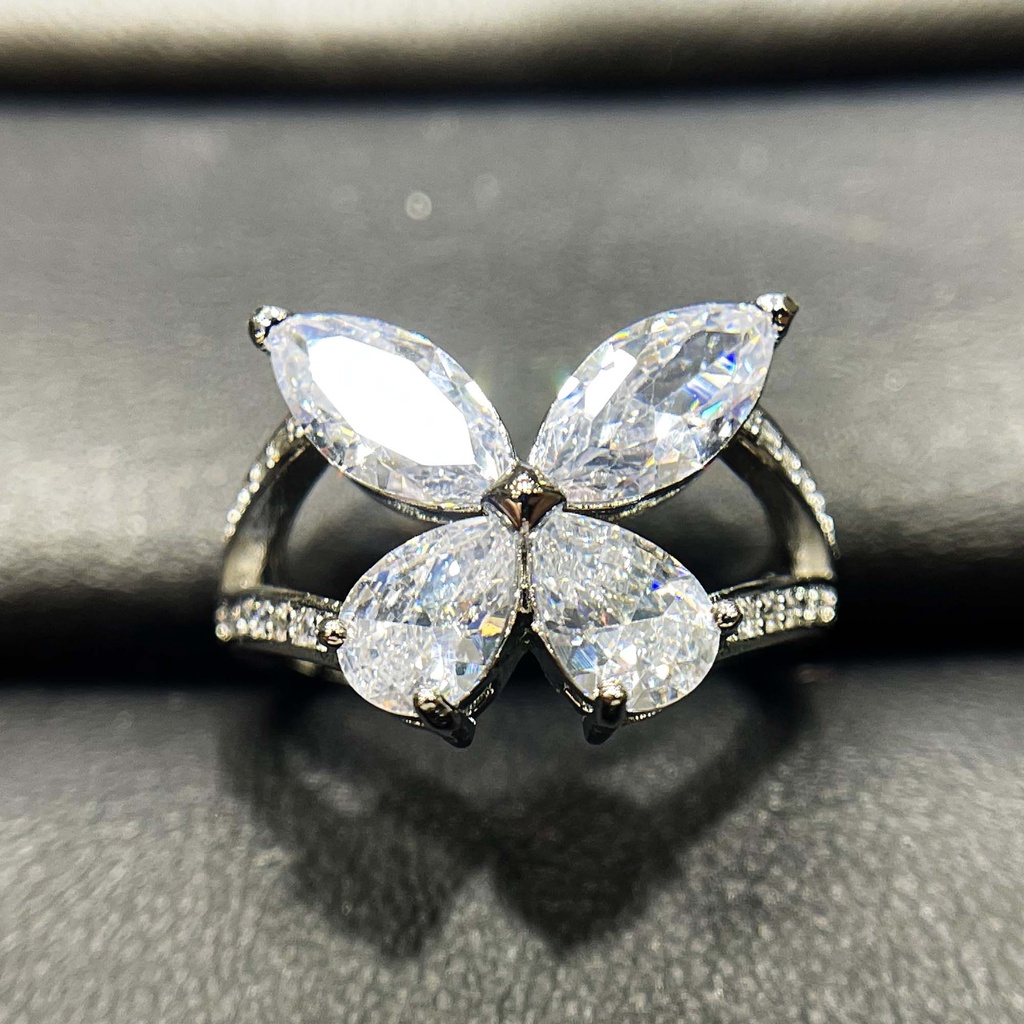 perak asli 925 cincin Wanita Kreatif dan sederhana kupu-kupu Cincin yang dapat disesuaikan Perhiasan