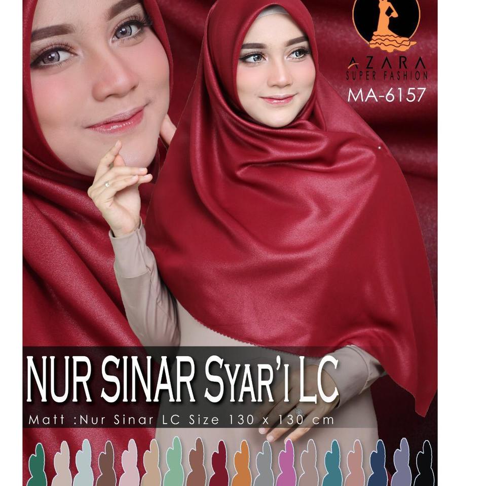 TR631 Jilbab Segi empat NUR SHINAR Luxury SYARI LC 130x130 Lacer Cut Shinar Mewah Hijab Syar'i Pesta Best