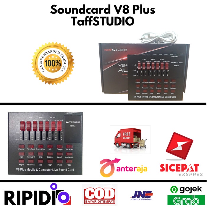 SOUNDCARD V8+ V8 PLUS V8PLUS MIXER ORIGINAL TAFFSTUDIO WITH BLUETOOTH