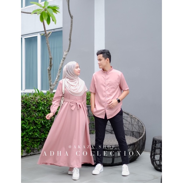 RAINA COUPLE By Akaza / adha set couple / dress wanita dan koko muslim