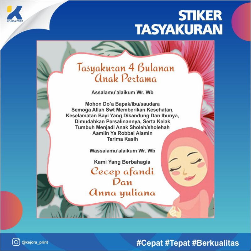 

STIKER VINIL MURAH TASYAKURAN 7 BULANAN MURAH