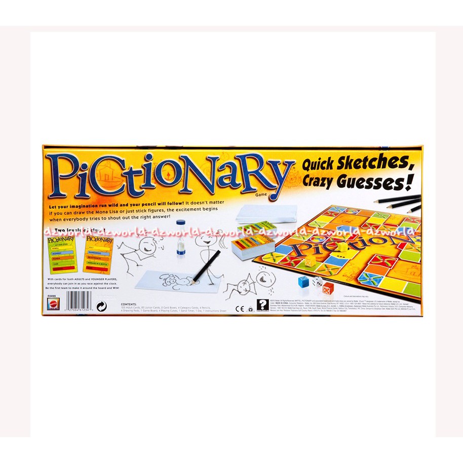 Pictionary Quick Sketches Board Game Mainan Anak Mainan Kelompok