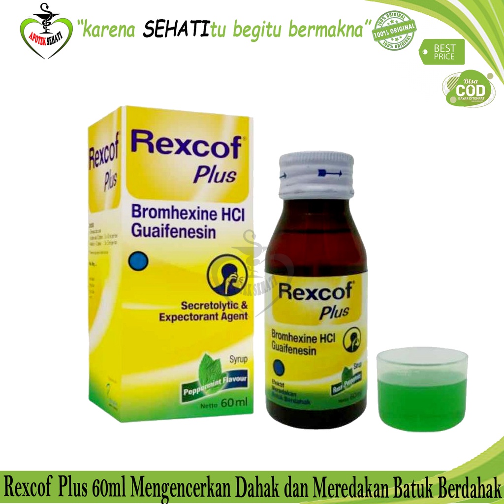 Rexcof Plus Sirup Obat Batuk Berdahak Rasa Peppermint