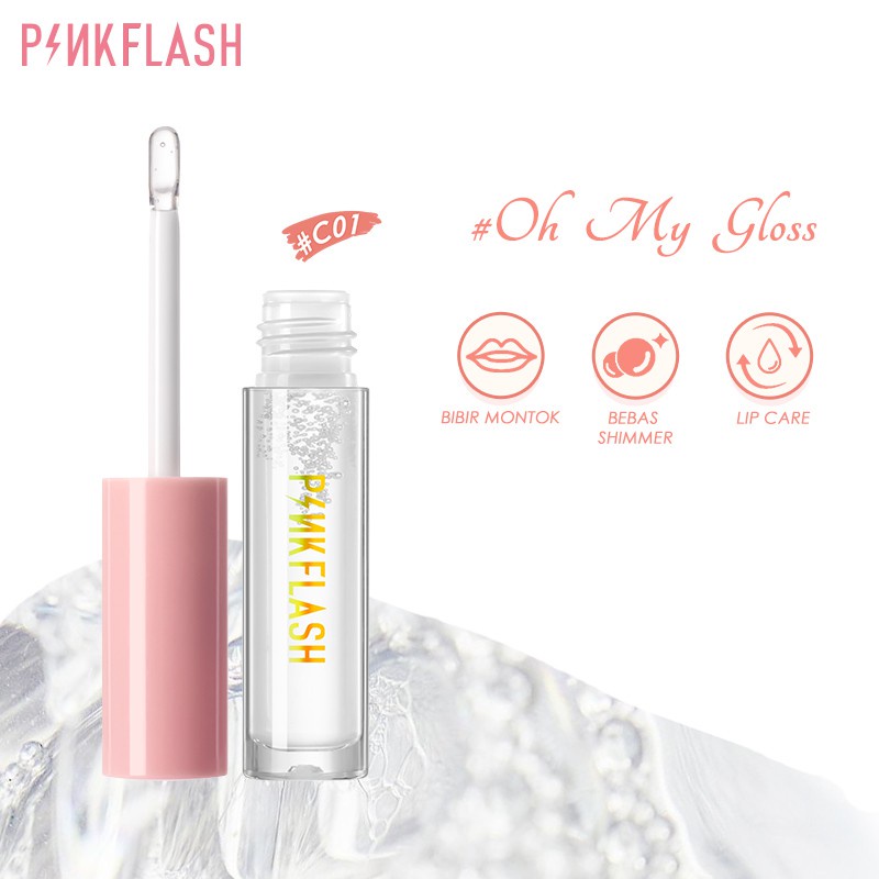 PINKFLASH OhMyGloss High Moisturising Plumpmax Shimmer Lip Gloss C01 1pcs Long-lasting Lipbalm