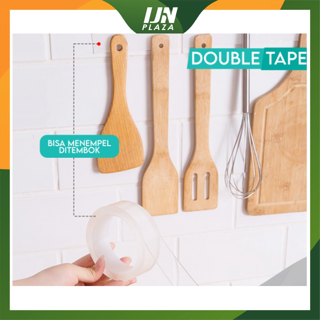 ❤ IJN ❤ Double Tape Super/Nano double tape/Isolasi Bening 2 sisi Super Kuat Tanpa Bekas Tebal 2MM