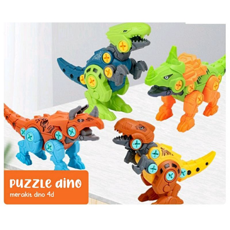 Griya Bayi 4D Puzzle Dino Asembly Obeng Dinasaurus Bongkar Pasang