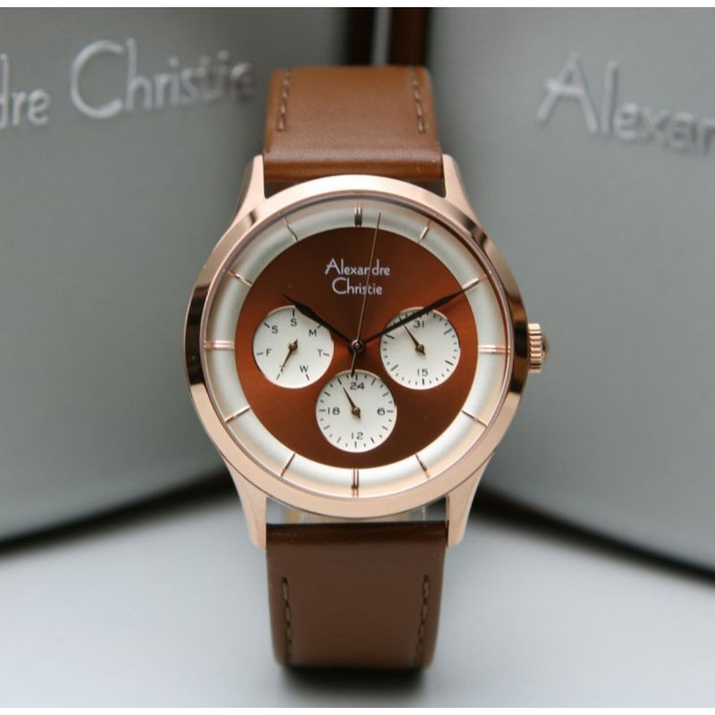 ALEXANDRE CHRISTIE AC 2868 ROSEGOLD BROWN MUDA.ORIGINAL BERGARANSI RESMI 1TH