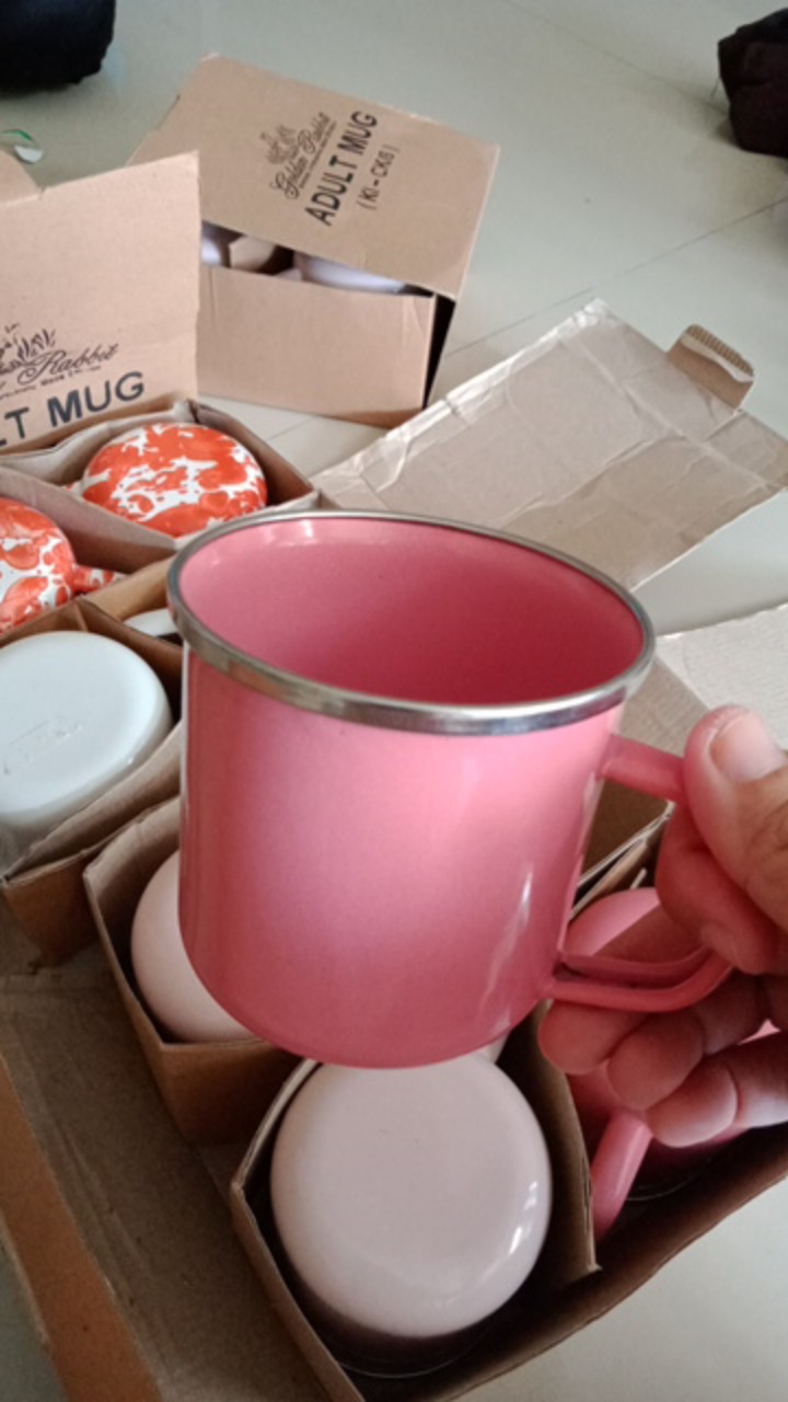 Mug Enamel D9 Pink Tua Polos