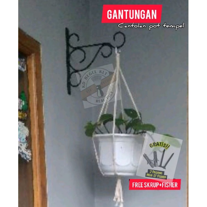 Jual Standing Gantungan Pot B Cantolan Pot Bunga Tempel Dinding Murah Shopee Indonesia