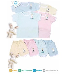 Best Seller FLUFFY  Setelan Pendek Polos Baju  Bayi  S M L 3 