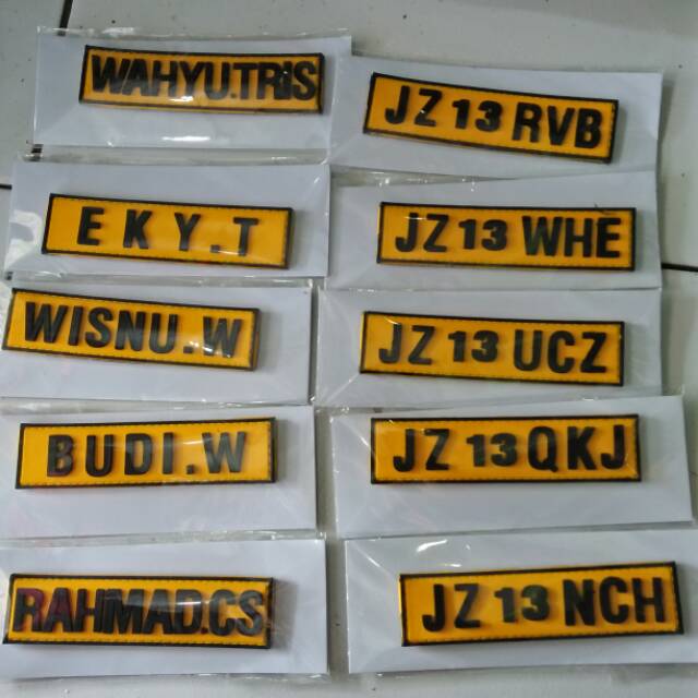 Papan Nama Patch Rubber/Karet Pesanan Khusus/Request