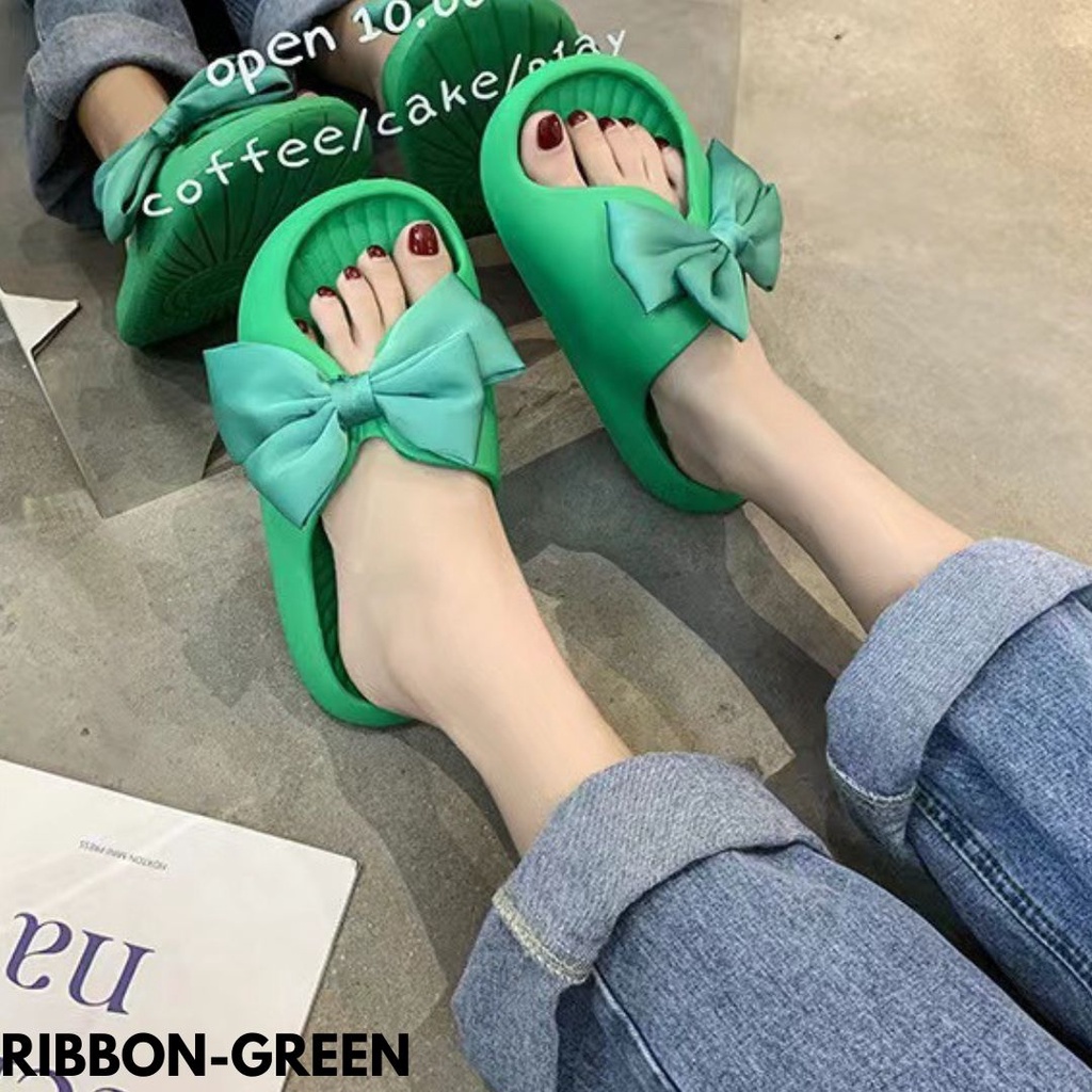 SANDAL WANITA KEKINIA TRENDY MOTIF PITA JAPAN STYLE BAHAN RUBBER NYAMAN DIPAKAI IMPORT RIBBON