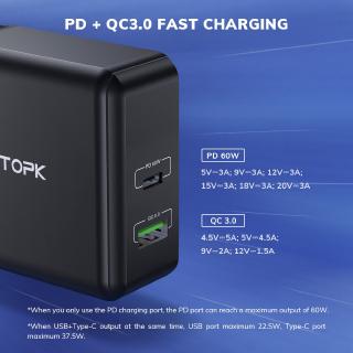 Charger Dinding Usb Type C Pd B211Q 60w 3.0 Untuk Iphone
