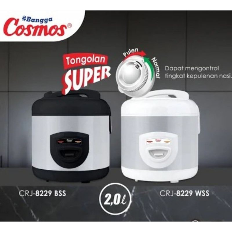 MAGIC COM / RICE COOKER COSMOS 8229 2,0 LITER STAINLESS TONGOLAN SUPER BAGUS BERKUALITAS BERGARANSI