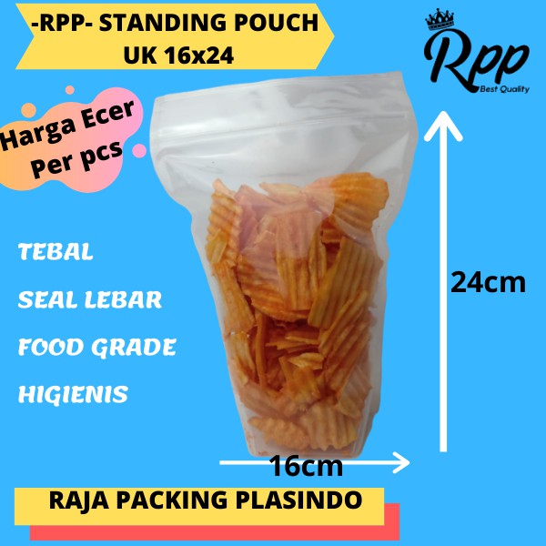 &lt;Ecer&gt; Plastik Standing Pouch Uk 16x24 plastik pudot snack kemasan cemilan plastik kemasan termurah