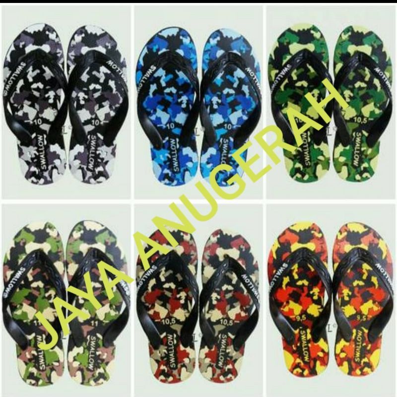 SALE SANDAL JEPIT SWALLOW ARMY SANDAL KARET RINGAN DAN NYAMAN