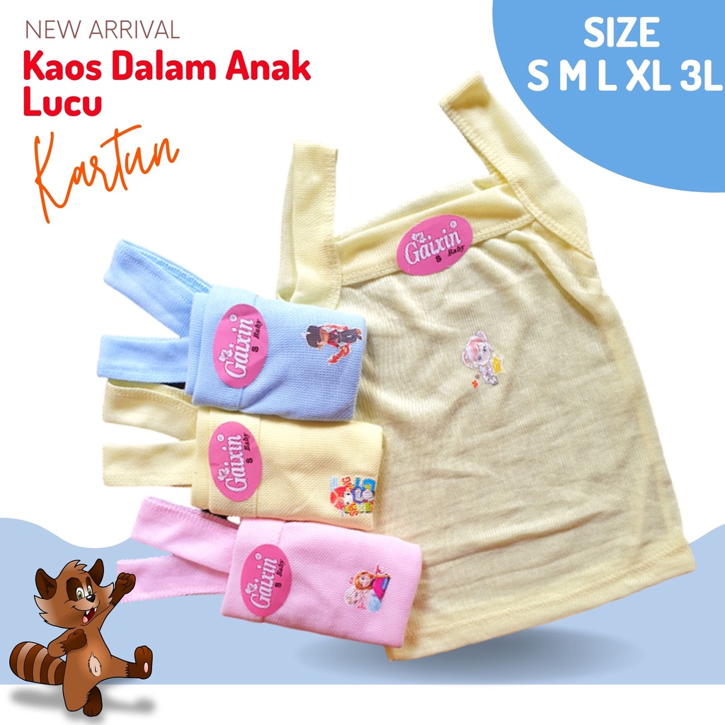 Singlet Anak Kaos Dalam Anak Pelangi Size S M L XL XXL- Alexagrosir