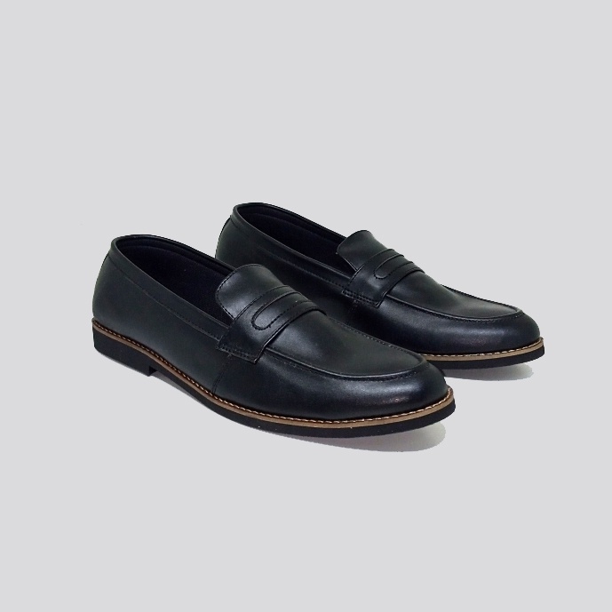 LOAFERS BIG SIZE | Sepatu Pantofel Pria Ukuran Besar Jumbo |Kulit Hitam| Sapatu Formal Casual Sekolah Kuliah Kerja Kantor