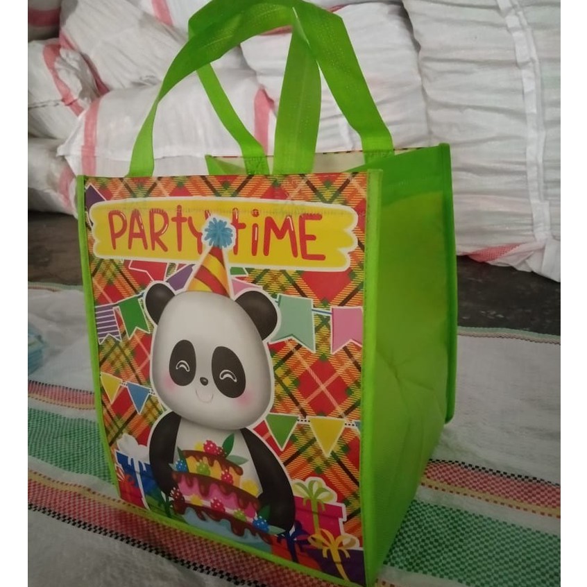 Goodie Bag Ulang Tahun Tas Ulang Tahun Anak Tas Bingkisan Ulang Tahun Anak Bento Laminasi 26X22X20-Panda