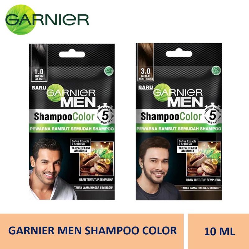 GARNIER MEN SHAMPOO COLOR - HITAM ALAMI - COKLAT KEHITAMAN