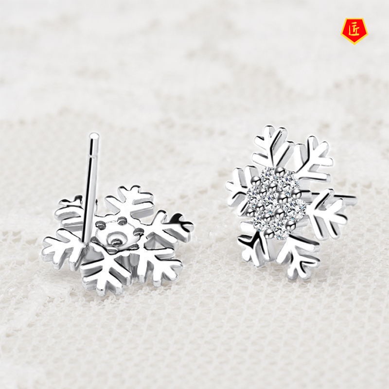 [Ready Stock]S925 Silver Sweet Cute Snowflake Ear Stud