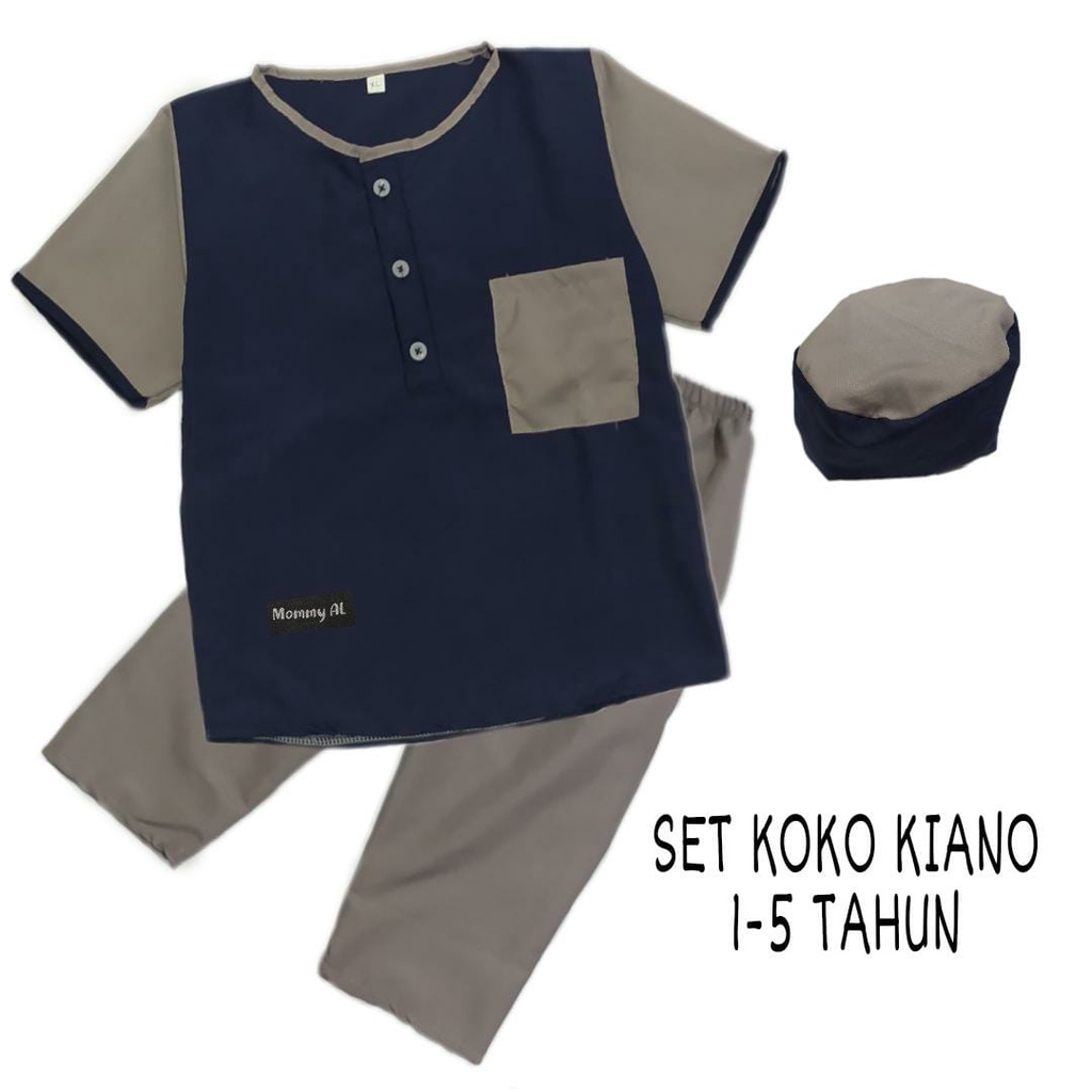 STELAN SET BAJU KOKO ANAK KIANO 1-5 TAHUN/Baju koko anak laki laki/Baju koko anak/Baju koko anak laki laki setelan/Baju koko anak laki laki 1 tahun/Baju koko anak laki laki 3 tahun/Baju koko anak laki laki 2 tahun/Baju Kok Anak Laki/Set koko anak laki lak