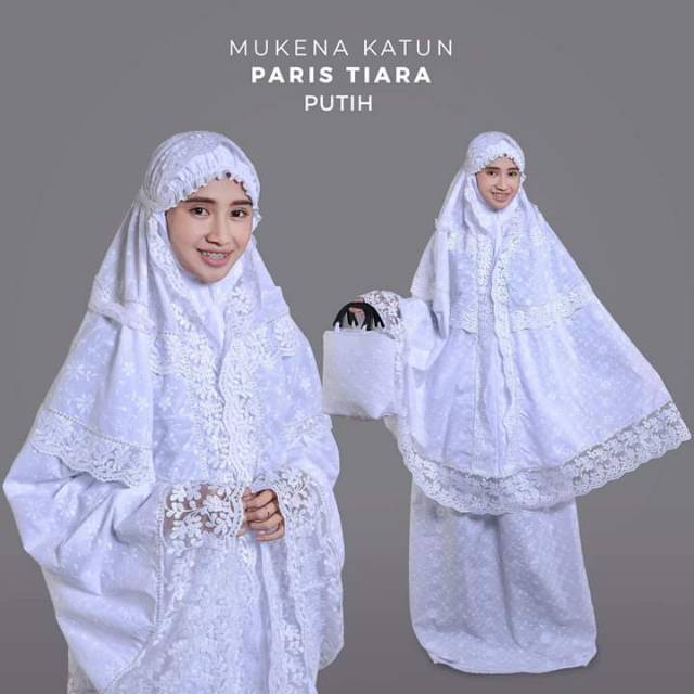 MUKENA KATUN PARIS TIARA PUTIH