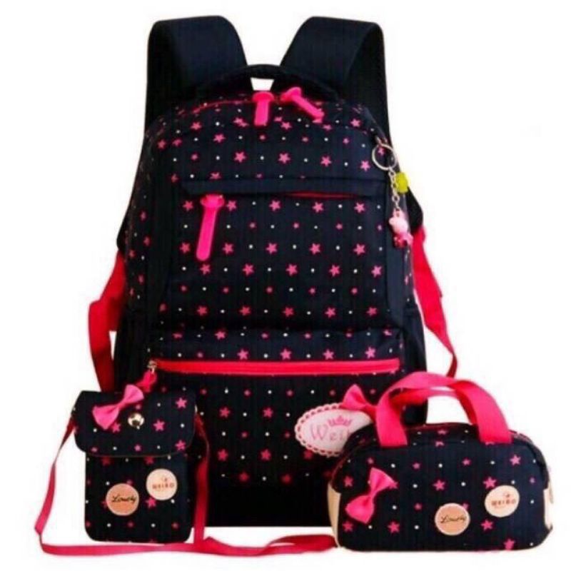 dnr01-NEW ARRIVAL!! Tas Sekolah 3 in 1 Anak Perempuan Sekolah Dasar 1-2-3-4-5-6 Kelas Anak TK SD Ransel Gadis