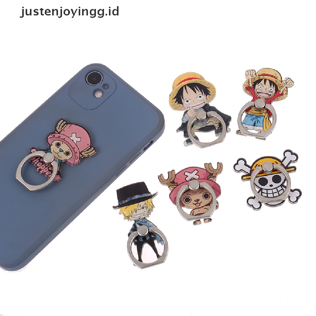 // justenjoyingg.id // One Piece Luffy Chopper Finger Ring Acryli Mobile Phone Holder Phone Ring Stand ~