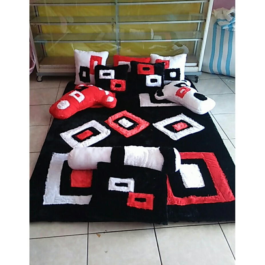 Fullset Karpet Karakter Bulu Rasfur Motif Kotak Kotak Shopee Indonesia