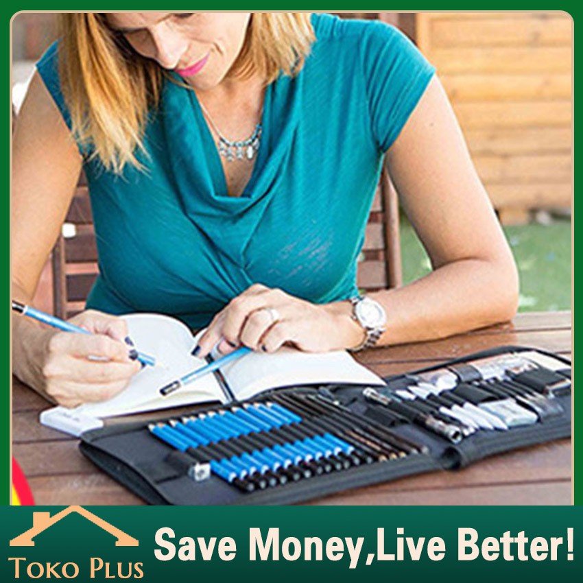 

Isi 33PCS Pensil Pisau Penghapus dan Pensil Gambar untuk Keperluan Sekolah Pencil Set Drawing Kit