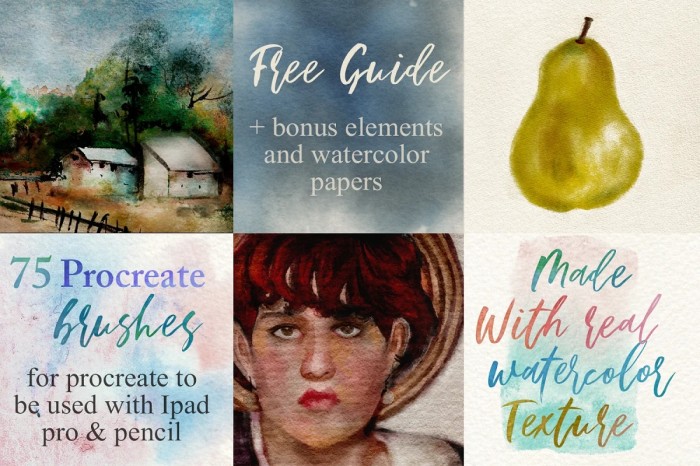 75 Procreate Watercolor Brush Bundle