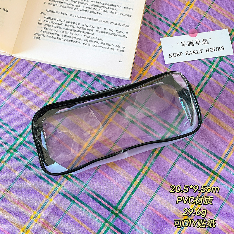 Tempat Pensil Portable Bahan Pvc Transparan Anti Air Untuk Pelajar