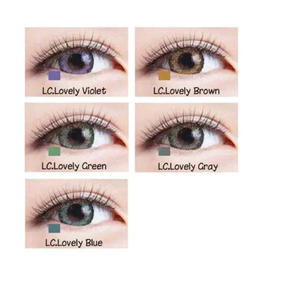 Softlens LIVING COLOR LOVELY DIA 14.40mm NORMAL BLACK GREY BROWN GREEN VIOLET BLUE  /1TONE 2TONE/Lensa  Kontak/BS