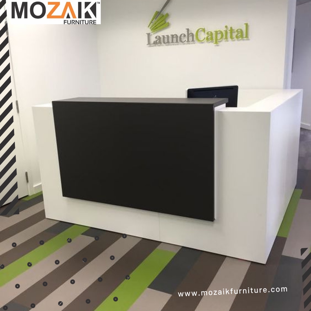 meja resepsionis minimalis custom jakarta