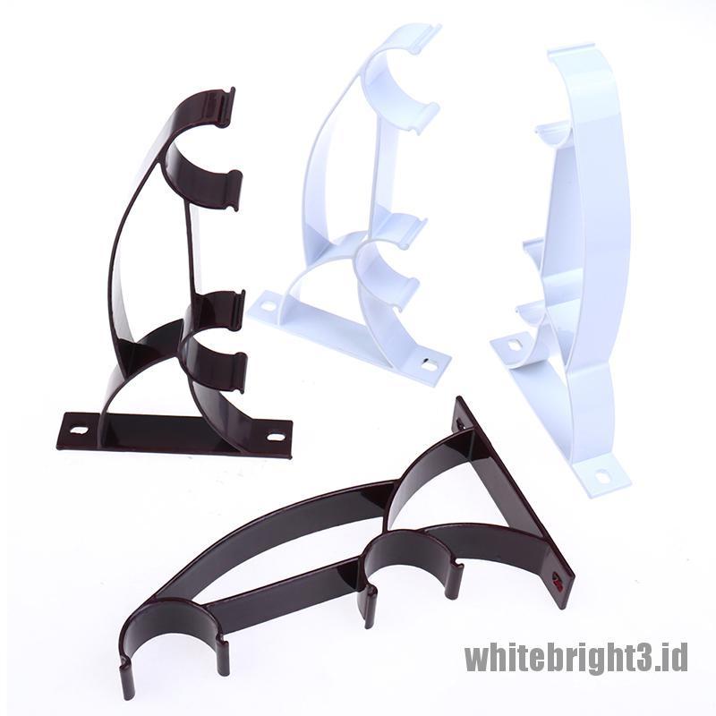 ❤White3 Warna Putih❤ 2pcs Bracket Holder Tiang Tirai Bahan Metal Sturdy